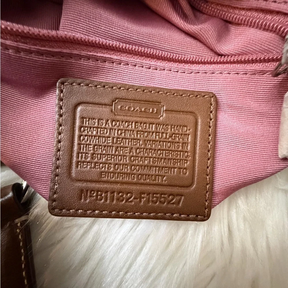 Coach White and Brown Hobo Bag# F15527